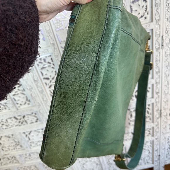 Vtg Fossil Maddox Green Lamb Hide Leather Shoulder Crossbody Bag - Picture 8 of 10